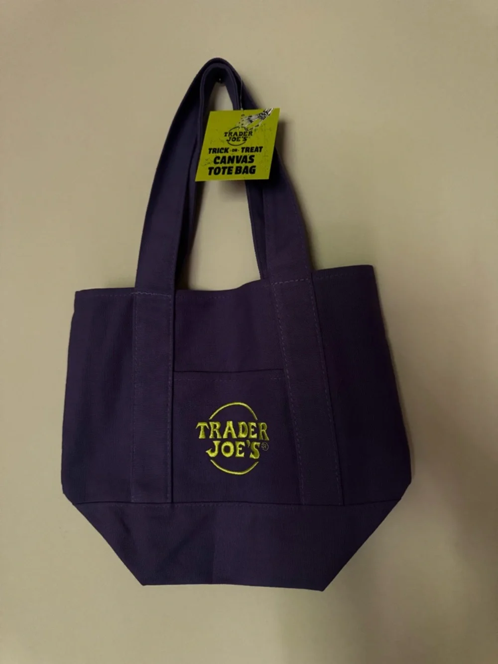 Trader Joe's Purple Canvas Tote Bag